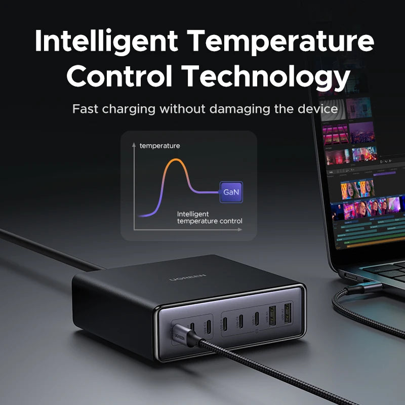 【Korean Plug】UGREEN 200W GaN Charger 8 in 1 Desktop Charging Station For Macbook Laptop iPhone 17 16 Pro Xiaomi Samsung Tablet