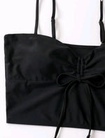 2025 High Waist Drawstring Front Bikini Set – Women's Swimsuit Swimwear Beachwear