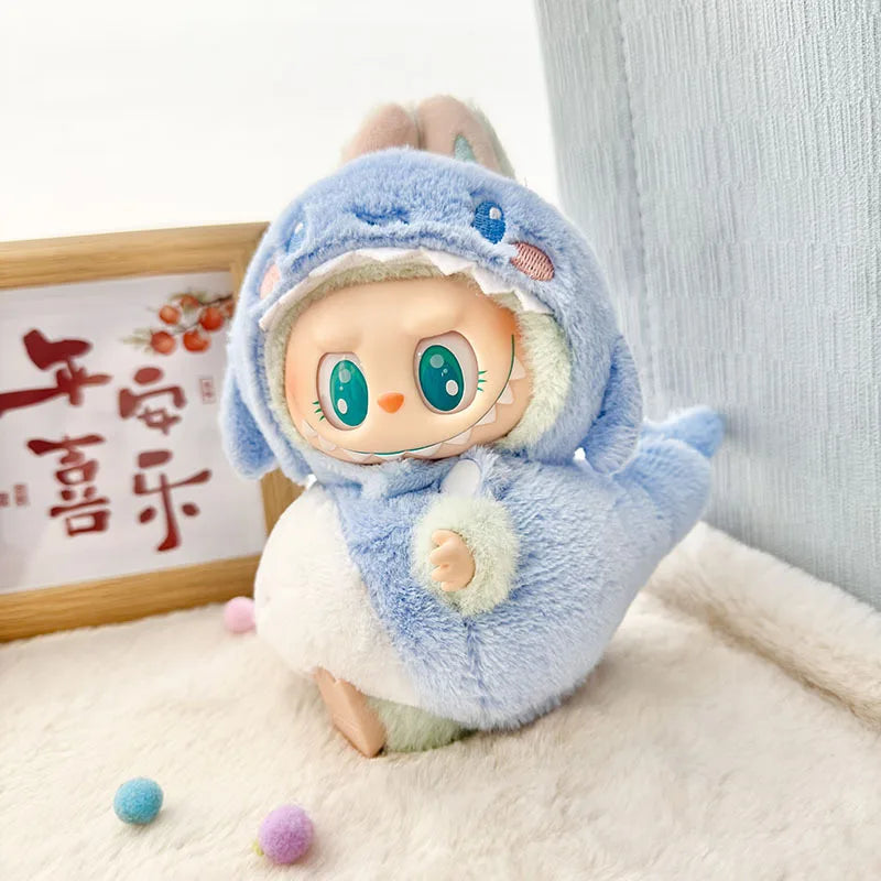 Labubu Doll Clothes Penguin Shark Bee Dinosaur Onesie - Cute Animal Jumpsuit for 17cm Pullip Blythe OB11 BJD