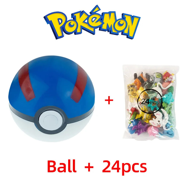 24pcs Pokemon Figure Different Styles Tomy Model Collection 2-3cm Pikachu Anime Pokeball Poke Ball Go Elf Toys Dolls Child Gift