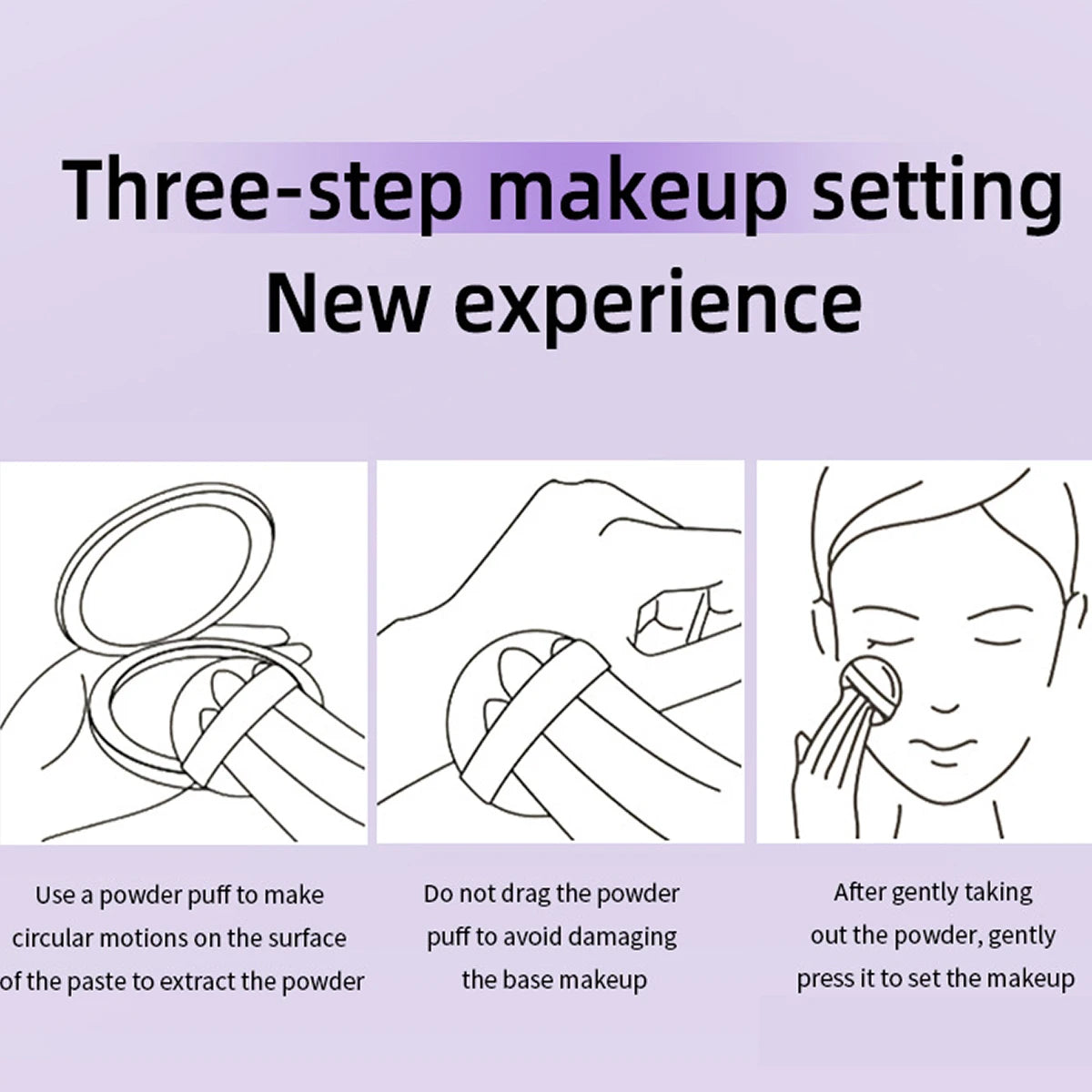 Waterproof Violet Cream powder Natural Stick Facial Long term Oil Control Easy Apply Makeup Powder Cosmetics