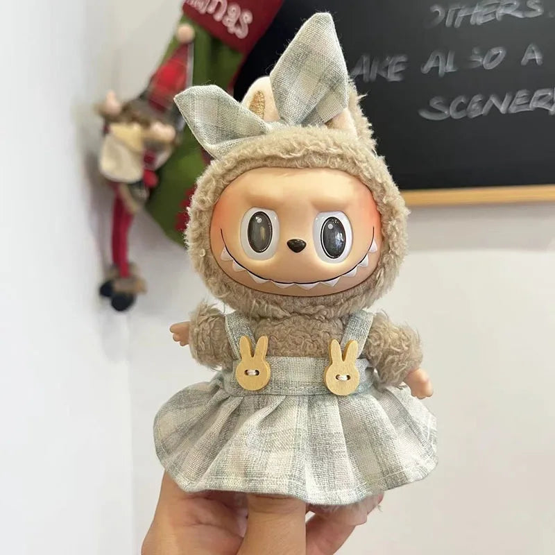 17cm Cute Mini Plush Doll'S Clothes Outfit Accessories For Korea Kpop Exo Labubu Idol Dolls Skirt Hat Clothing DIY Kids Gift