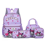 Hello Kittys 4pcs Backpack Set, Pencil Case, Shoulder Bag, Wallet Set, Kuromsi School Bag, Melody Casual Outdoor Daypack