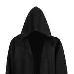 Halloween Cloak Cosplay Costume Adults Sorcerer Long Shirt Hooded Black Robe Costume Wizard Tunic Hooded Robe