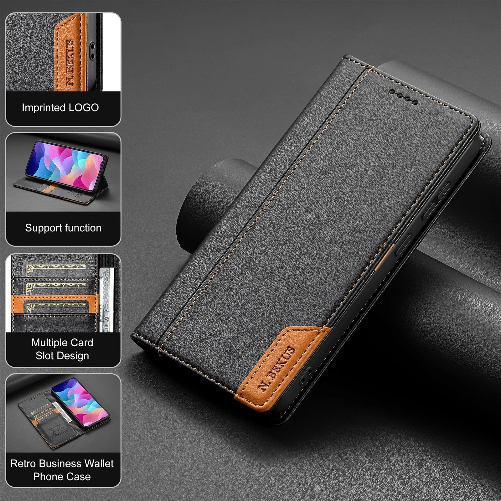 Business Flip Leather Case For Samsung Galaxy A17 A16 A36 A56 A26 A07 A55 A35 A15 A54 A34 A14 A53 A33 A13 Magnetic Wallet Cover