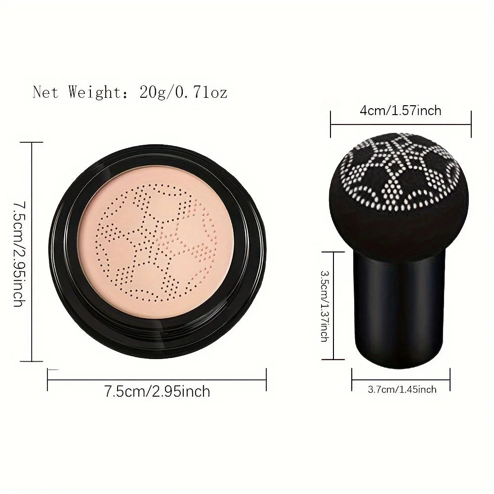 Mushroom Head Air Cushion,CC Cream Foundation Moisturizing Concealer Waterproof Oil Control Long-Lasting Nude Makeup with Makeup