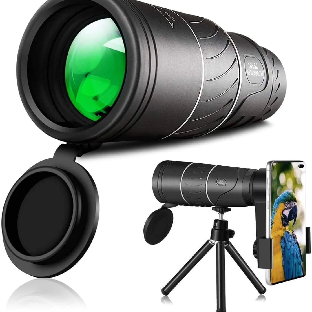 Portable Handheld 16X52 Powerful Monocular Telescope Zoom Binoculars Long Range For Outdoor Camping Bird Watching Tools