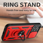For iPhone 16 17 15 14 13 12 11 Pro Max Mini Plus Air Military Grade Bumpers Ring Cover Slide Camera Lens Protector Armor Case