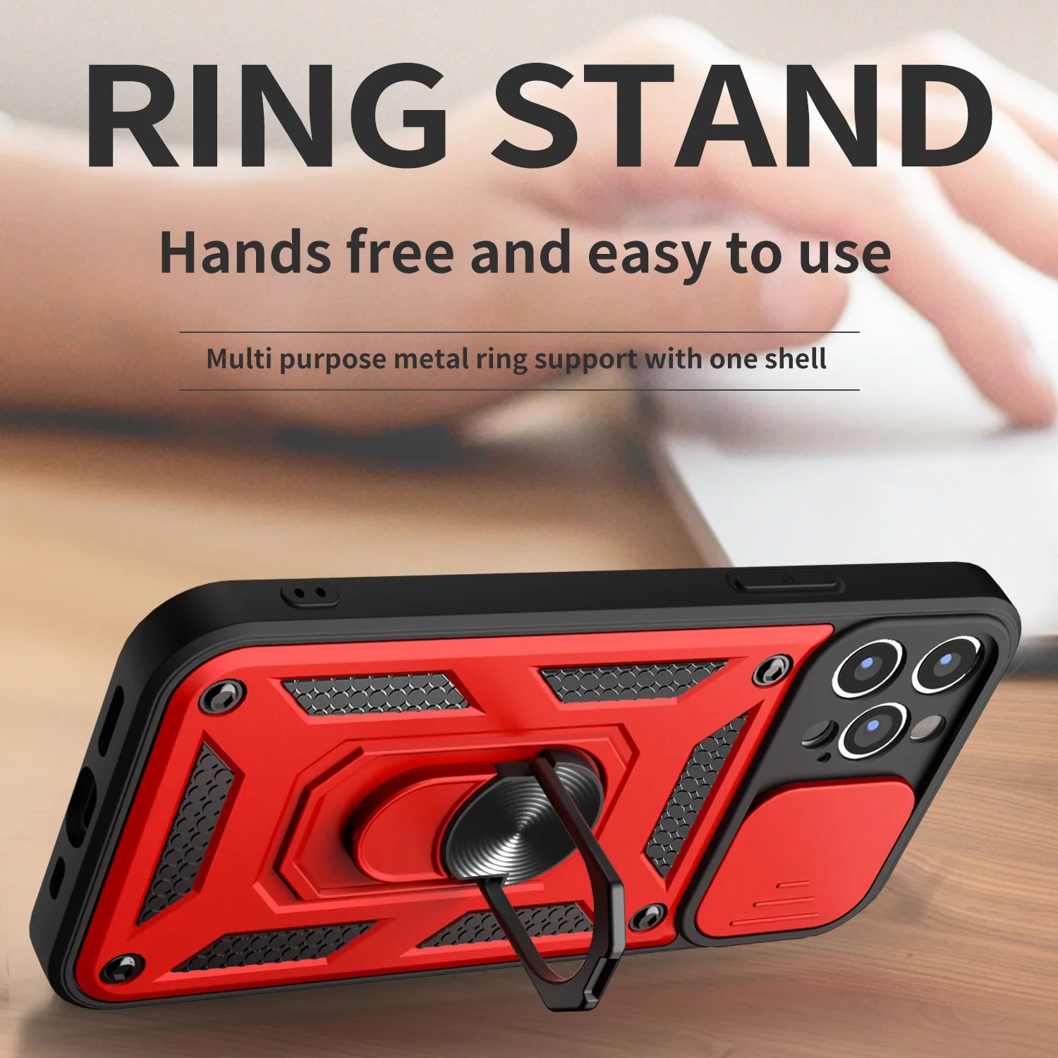 For iPhone 16 17 15 14 13 12 11 Pro Max Mini Plus Air Military Grade Bumpers Ring Cover Slide Camera Lens Protector Armor Case