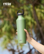 Tyeso Stainless Steel Vacuum Insulated Water Bottle Portable Durable  Leak-Proof for Outdoor Sports Matte Finish Carry Handle
