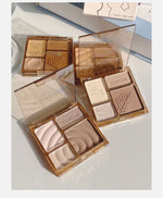 3D Facial Contouring Bronzer Cosmetics Brightening Beige Matte Highlights Palette Four-color Eye Shadow Nose Powder Makeup