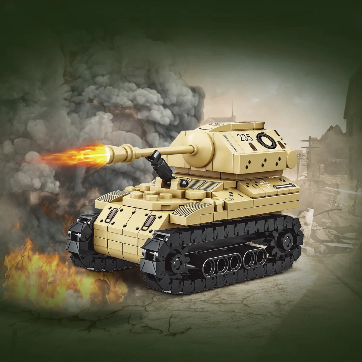 Military Patrol German Opel truck anti-aircraft gun Weapon Building Blocks WW2 Army Soldiers Brinquedos Bricks Classic Kids Toys