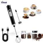 TINSOL Mini Portable Blender Electric Milk Frother Handheld Egg Beater USB Rechargeable Coffee Frother Kitchen Mixer