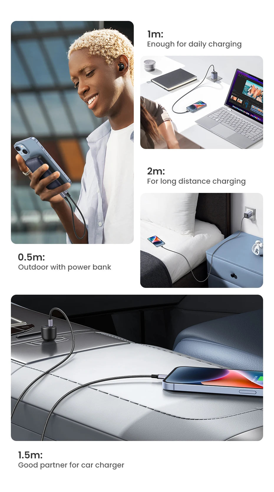 UGREEN MFi USB C to Lightning Cable PD20W Fast Charging for iPhone 14 13 12 Pro Max Mini Data Cable for iPhone for iPad