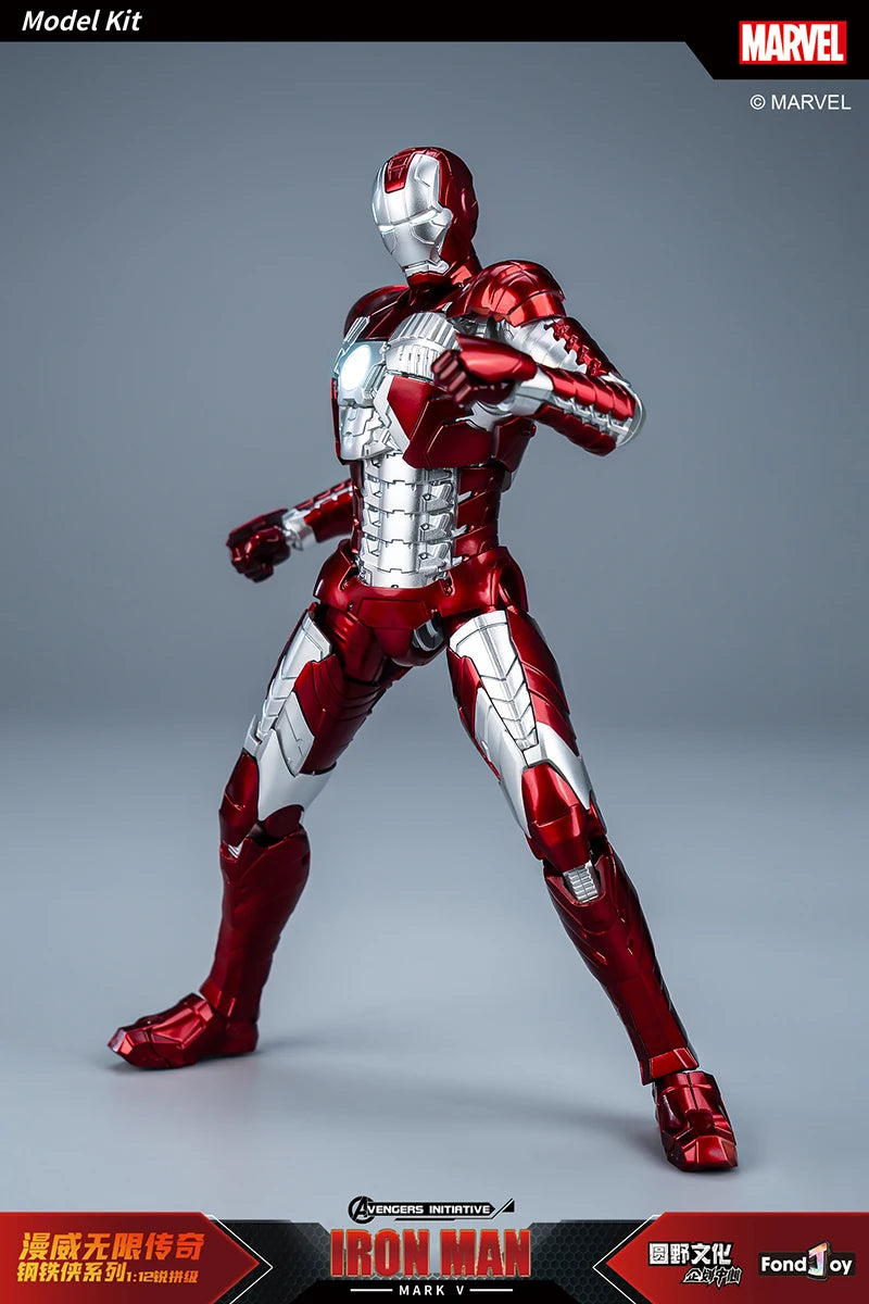 Fondjoy Marvel Iron Man MK1 Assemble Toy ABS Material First Generation Iron Man 1/12 Action Figures Toy Birthday Gifts for Boys