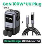 UGREEN Uno 100W GaN Charger Robot Design QC4.0 3.0 PPS PD 3.0 Fast Charger for iPhone 17 16 15 Pro Macbook Air Laptops Tablets