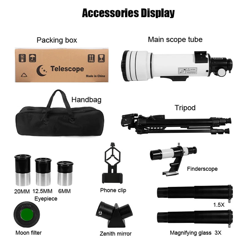 BORWOLF  F40070M  Professional High-definition Astronomical Telescope 200X To See The Moon and Stars Bird Watching Monocular