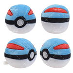 TAKARA TOMY  Pokemon 4PCS Poké Ball Stuffed Toy Plush Doll Pocket Monster Children's Toy Pokemon Plush Pendant Kids Gifts