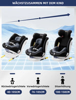 AP01 KL001B Child Car Seat 360° Rotating 5-Point Belt 9-36kg 0 -12 years ECE ISOFIX Child Safety Seat