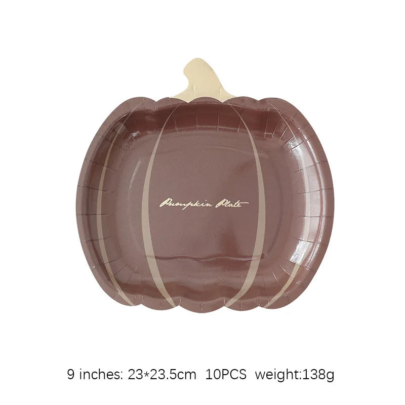 Halloween Thanksgiving Disposable Tableware White Paper Plates Halloween Pumpkin Party Supplies Birthday Party Decor