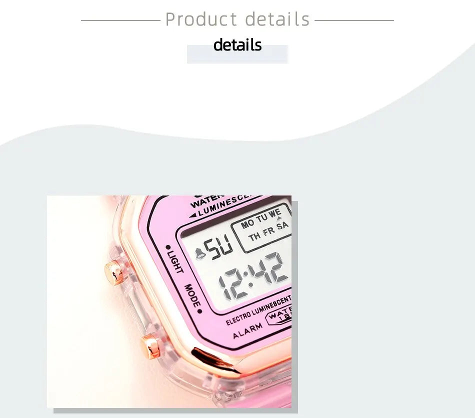 New Fashion Digital Student Transparent Electronic Watch Candy Multicolor LED Women Men Sports Waterproof Watches Clock Gift
