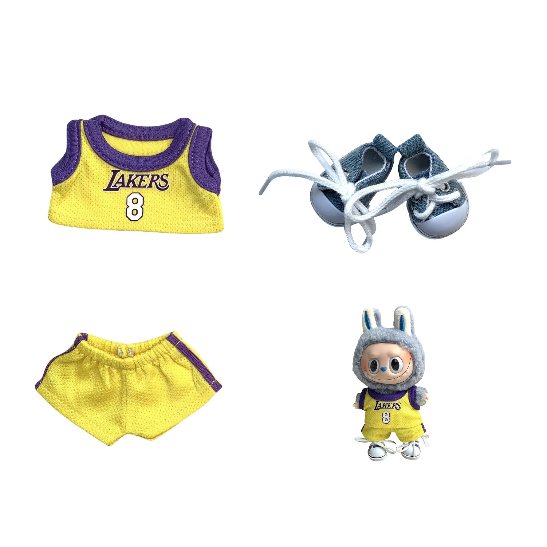 Clothes for Labubu  Basketball Player Clothing Kawaii Mini Plush Doll Clothes Doll Cute Athlete Idol Doll Accessories