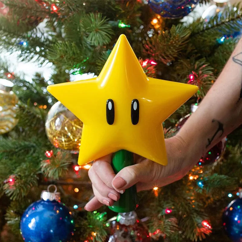 20CM Super Star Light Figure Handheld Christmas Tree Topper Decoration Star Pendant Peak Xmas Tree Top Desk Lamp For Gifts
