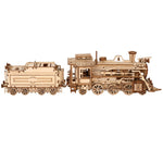 Locomotive 3D Wooden Puzzle Scale Model DIY Model Kit Handcraft Gift,Home Decoration,Mechanical Model Kit, Building Toy
