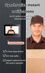 Smart Video Doorbell Outdoor Waterproof Intercom Doorbell Infrared Night Vision Audio Real-Time Monitoring Security Camera