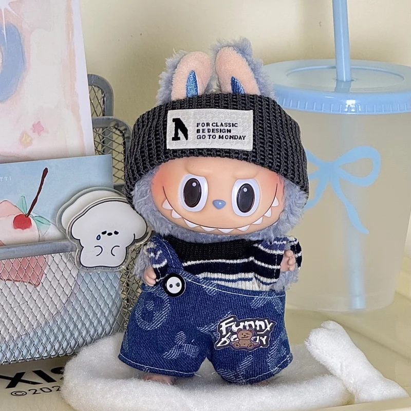 17cm Labubu Doll Clothes Capybara Cos Suit V1 V2 V3 Outfit Stylish Clothing Set for Plush Toy Dolls Accessories