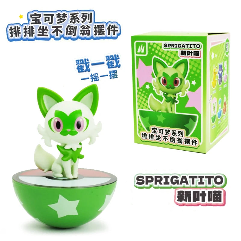 Original Pokemon Anime Figures Pikachu Gengar Sprigatito Sylveon Quaxly Fuecoco Tumbler Toys PVC Model Kawaii Collect Kid Dolls