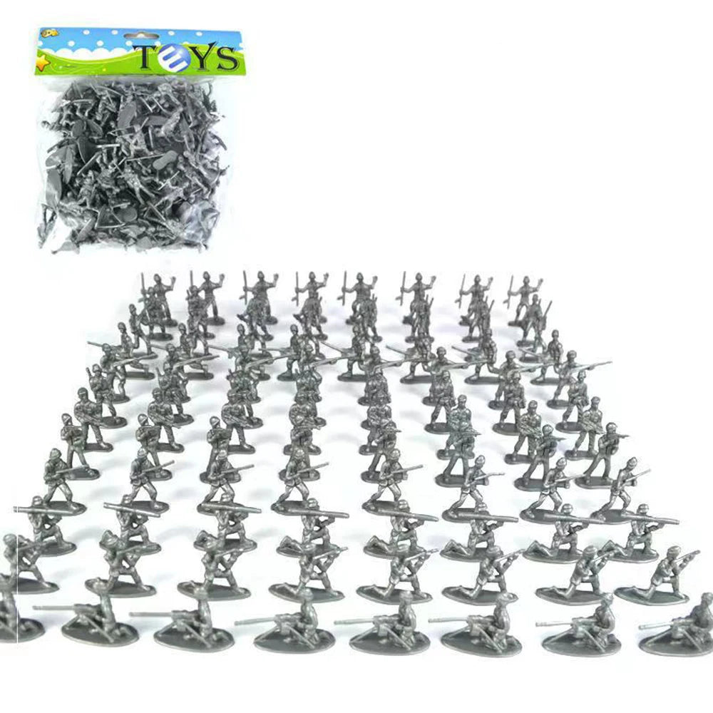 100Pcs Military Playset Plastic Toy Soldiers Mini Warrior Elite Force Action Figure Toys for Children Playing Gift