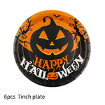 Halloween Themed Disposable Tableware Cups 7 Inch Plates 9 Inch Plates Halloween Party Decoration Supplies Festival Supplies