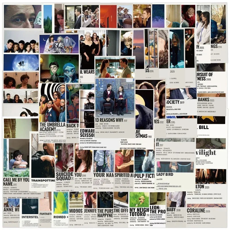 10/30/64PCS Movie Poster Sticker Aesthetic Children's DIY PVC Decoration Scrapbooking Stationery School Supplies for Kids