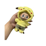For/Cloth 17cm Labubu New Mini Plush Doll Clothing Set Cute Pikachu Suit Cartoon  Vinyl Doll Kpop Idol Doll Clothing Accessories