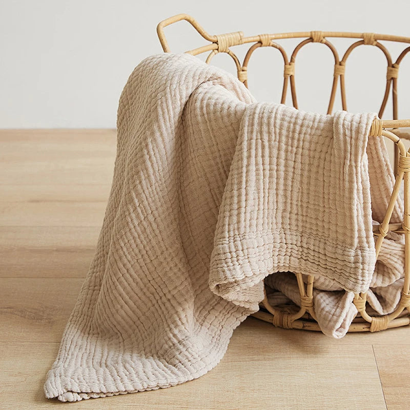 Battilo 100% Cotton Muslin Throw Blanket for Sofa 6 Layer Breathable Lightweight Boho Throws for Couch Bed Large Summer Blankets