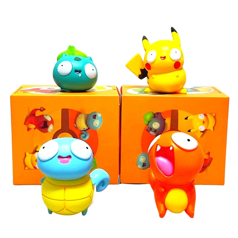 NEW Pokemon Figures Cutes Yusan Silly toys Pikachu Bulbasaur Squirtle Charmander Funny Action Figure Cartoon Doll Model Toys