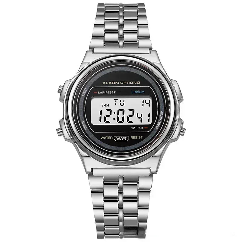 Retro Square Electronic Watches Digital Display Women Men Watch Rose Gold Silver Luxury Ladies Wristwatches Relojes Para Mujer