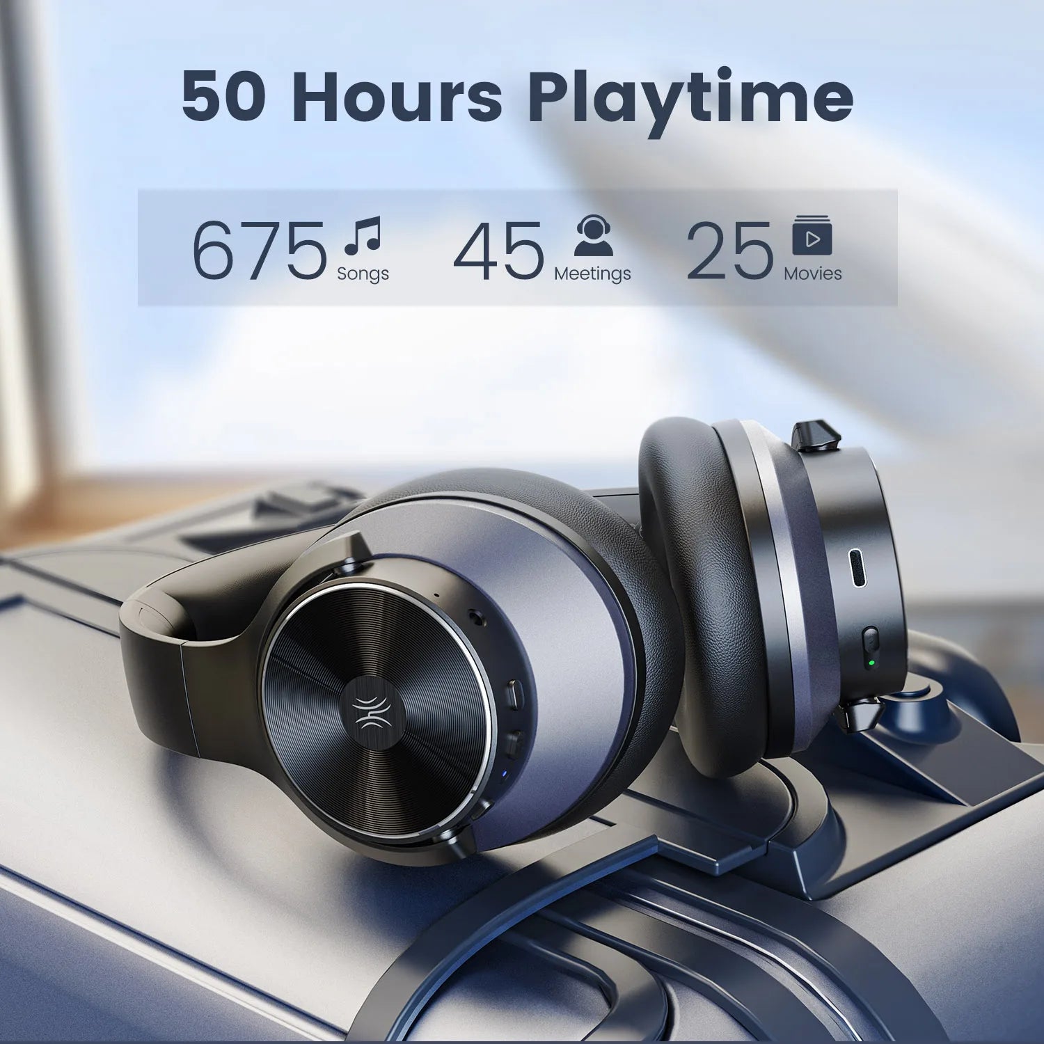 Oneodio A10 Bluetooth 5.4 Headphones Hybrid Active Noise Cancelling With Hi-Res Audio Over Ear Wireless Headset ANC With 5-Mic