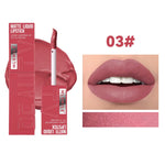 Long Lasting Velvet Matte Lip 6 Colors Gloss Waterproof Non-stick Cup Sexy Nude Red Pink Liquid Lipstick Lips Makeup Cosmetic