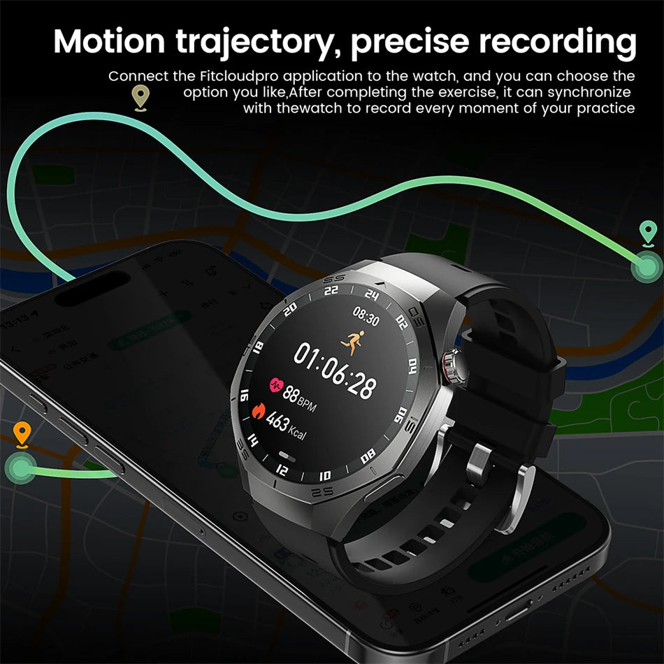 For HUAWEI GT5 Pro Smartwatch Men 360*360 HD AMOLED Screen GPS Motion Track Heart Rate Bluetooth Call IP68 Waterproof Smartwatch
