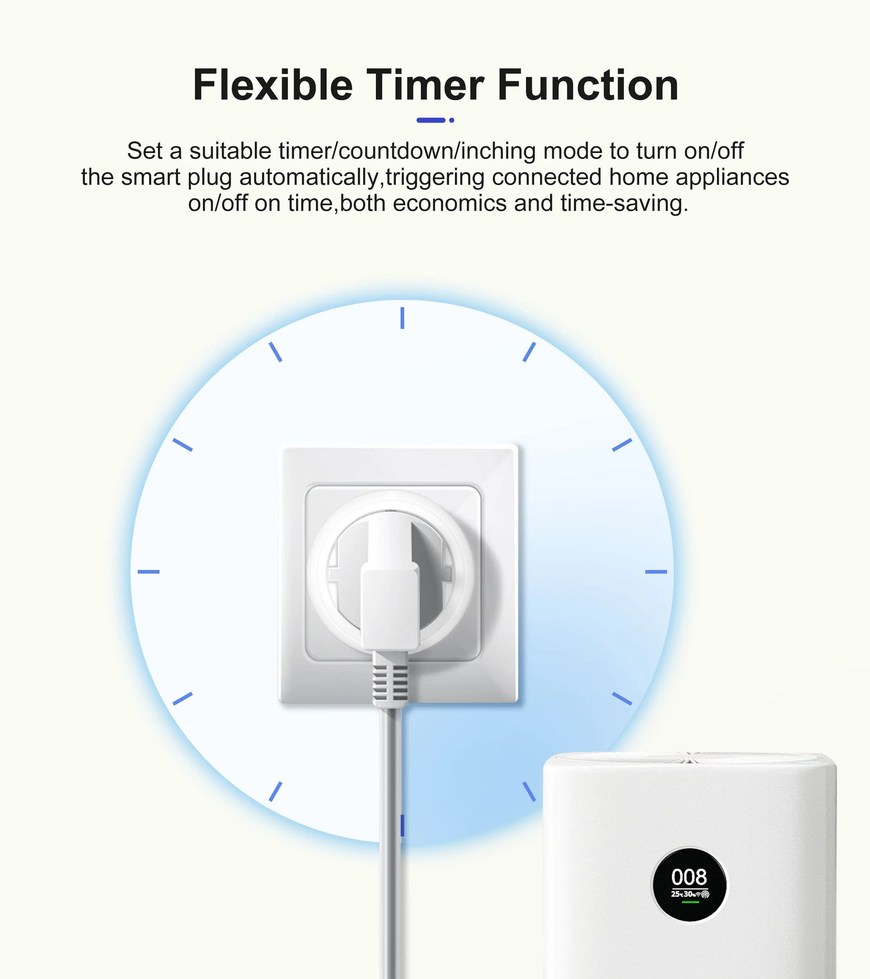 GIRIER Smart Plug ZigBee 20A Smart Home Outlet Socket EU 4200W with Power Monitor Function Supports Alexa Google Home Assistant