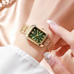 1/2/4PCS Luxury Women Watches Fashion Rectangle Woman Quartz Watch Stainless Steel Band Wristwatches Reloj Mujer（Without Box）