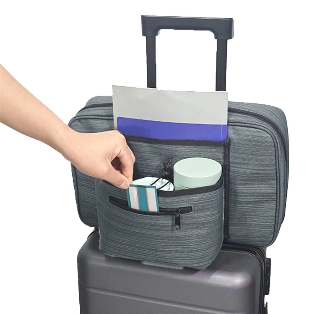 Luggage Travel Cup Holder Free Hand Multiple Pockets Travel Cup Storage Bag Suitcase Bottle Holder Fits Roll on Suitcase Handles