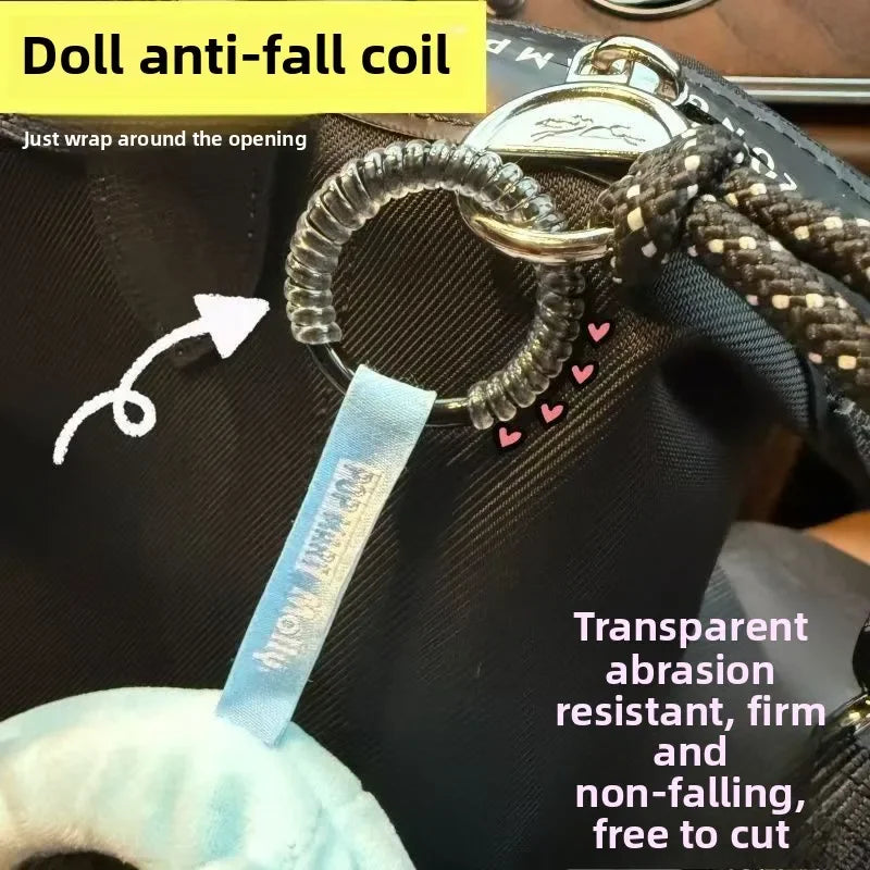 2Pcs/Lot Labubu Anti Drop Buckle Silicone Rope Keychain Protection Ring Colorful Winding Fixed Anti Drop