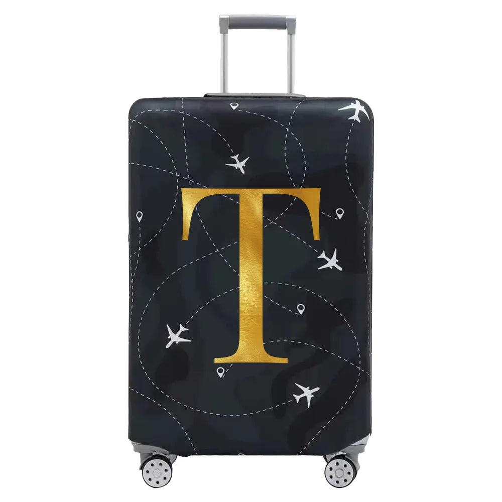 Luggage Compartment Protective Cover Letter Series Black Wear Resistant Fabric Dust Cover for18-32 Inch Travel Case Covers