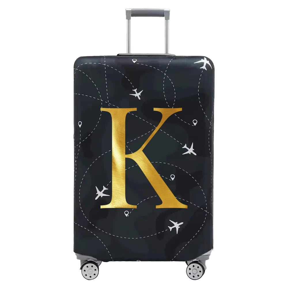 Luggage Compartment Protective Cover Letter Series Black Wear Resistant Fabric Dust Cover for18-32 Inch Travel Case Covers