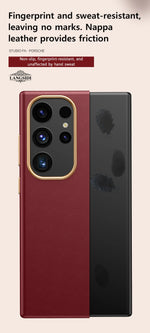 LANGSIDI Luxury Nappa Leather Magnetic Phone Case for Samsung s24 ultra Galaxy s23 ultra s24 plus for Magsafe fundas Back Cover