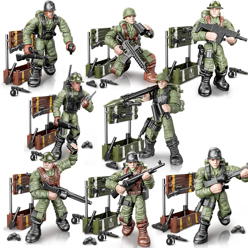 World War 2 WW2 Army Military Soldiers SAWT Soldiers Special Force DIY Model Building Blocks Bricks Children'S Toys
