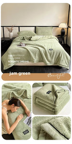 Plush Warm Winter Blanket A Grade Coral Fleece Flannel Soft Thick Bed Blankets for Sofa Single Double Couple Furry Bedspread